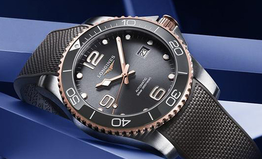 浪琴表推出全新康卡斯?jié)撍盗须p色腕表