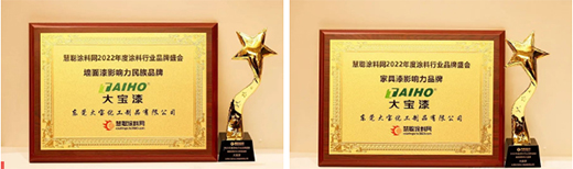 實力共鑒 | 大寶漆蟬聯(lián)“墻面漆影響力品牌”、“家具漆影響力品牌”獎項